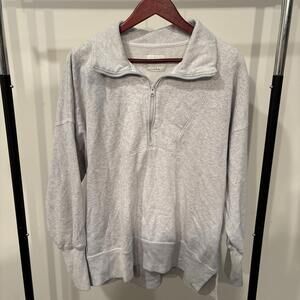 Abercrombie & Fitch Soft A&F Collection Quarter Zip Sweatshirt – Large – Gray